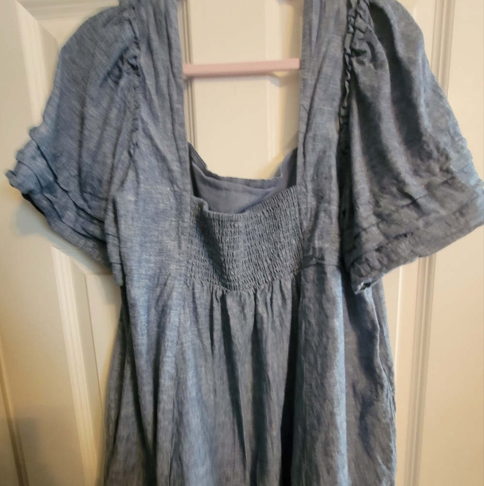 Womens Draper James Blue Chambrey Dress Sz XXL